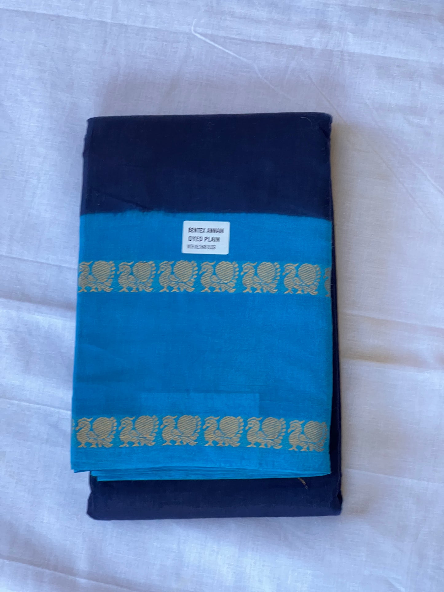 Blue Sungudi cotton saree
