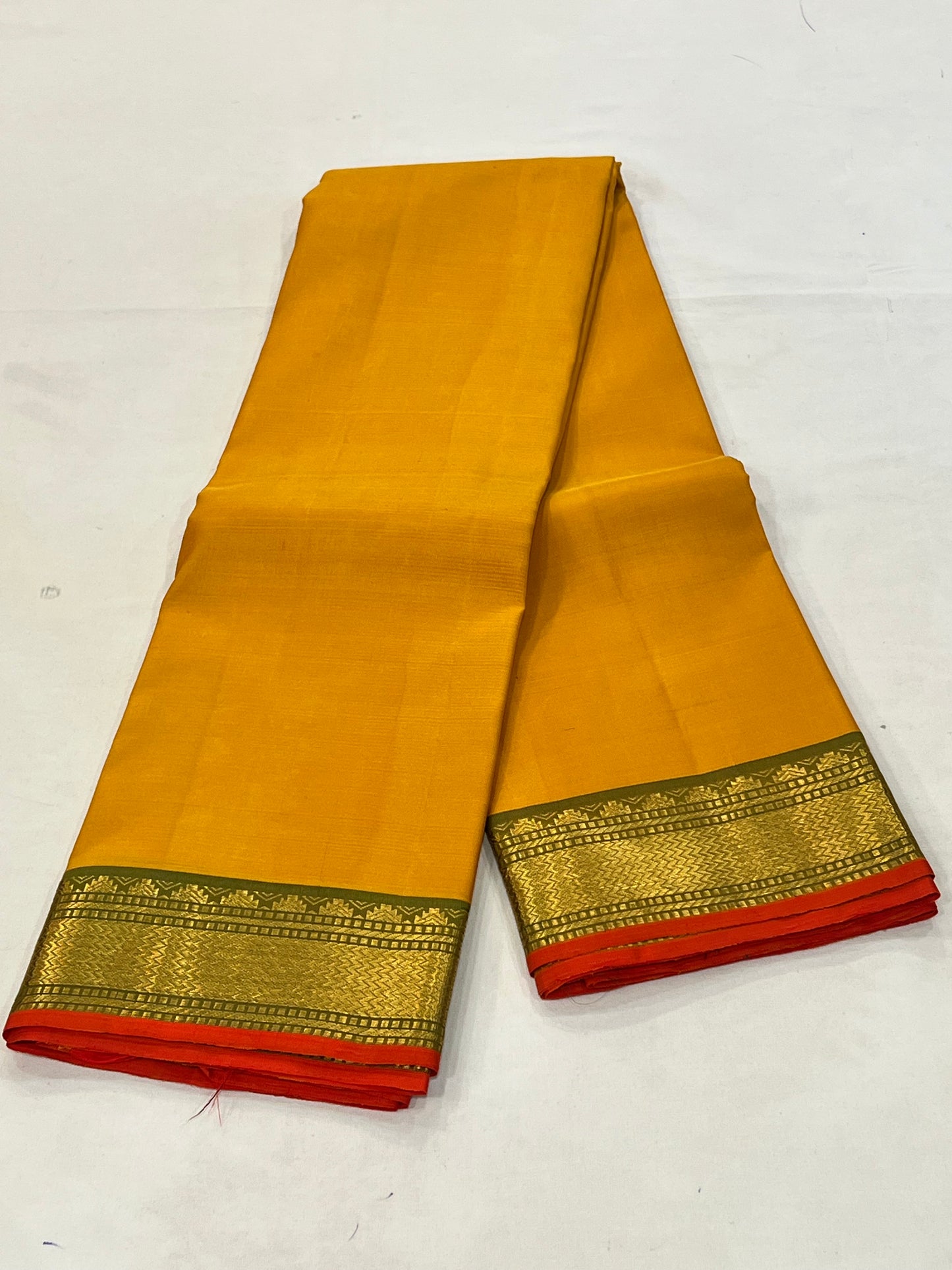 Mango yellow Kanchivaram silk saree
