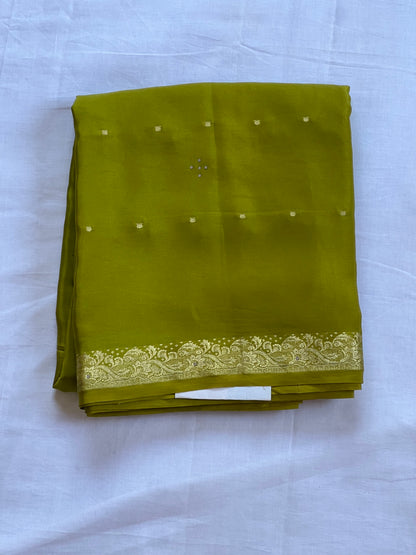 Light green crepe saree