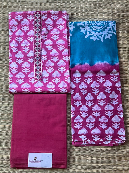 Pink blue material set