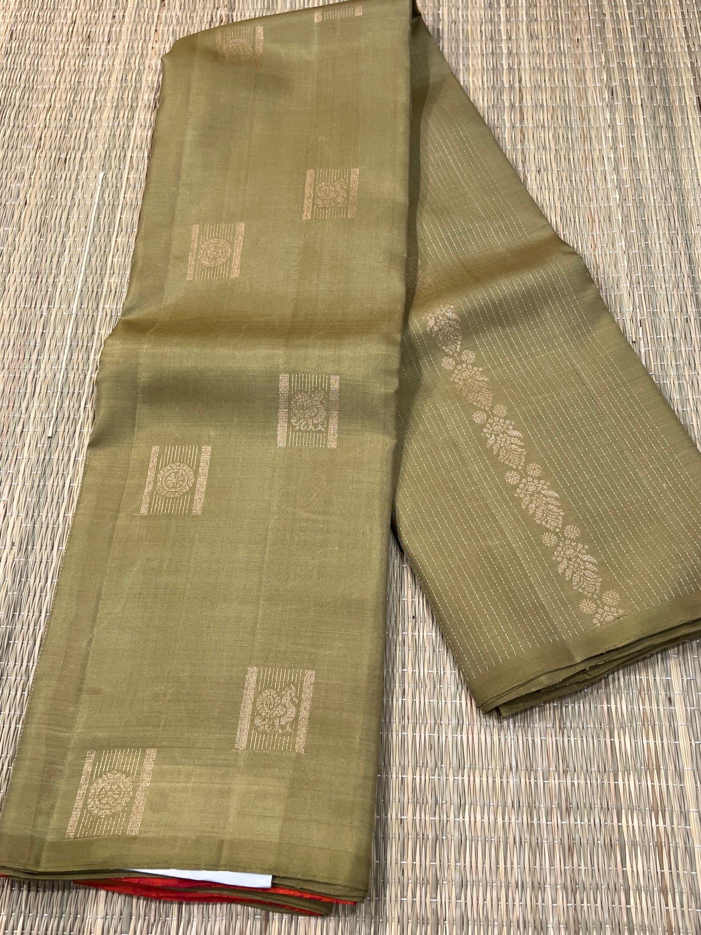 Cardamom green Kanchivaram silk saree