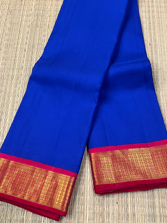 M.S blue Kanchivaram silk saree