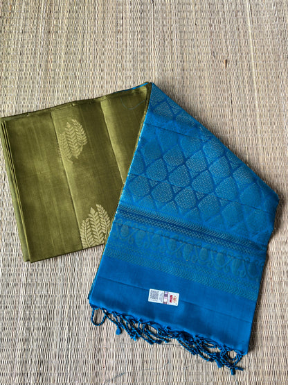 Green & blue soft silk