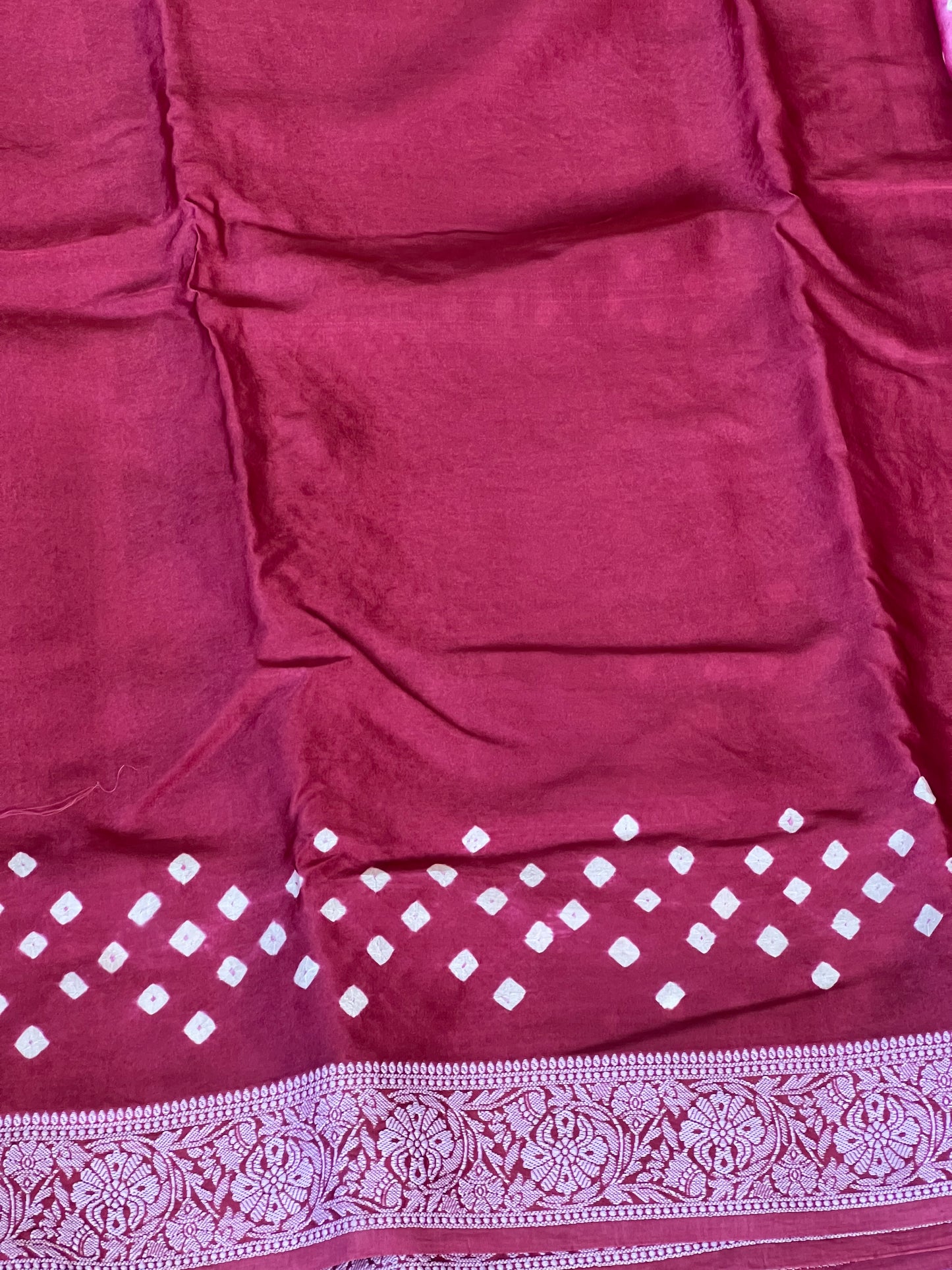 Plum pink bandini ghaji silk saree