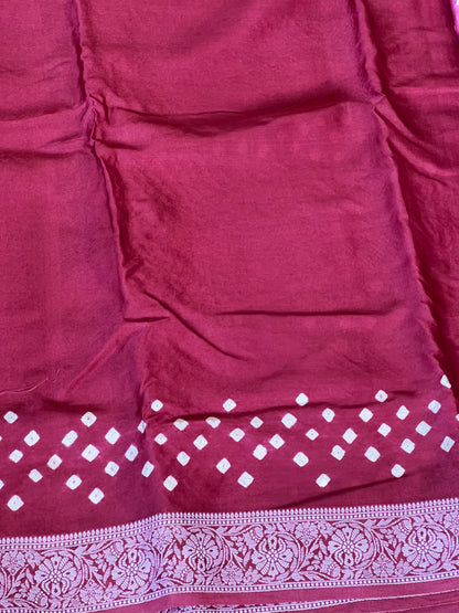 Plum pink bandini ghaji silk saree