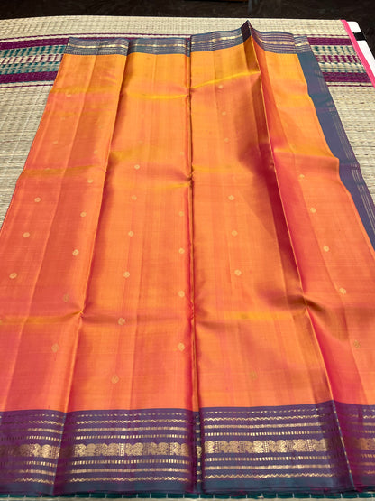 Orange Kanchivaram silk saree