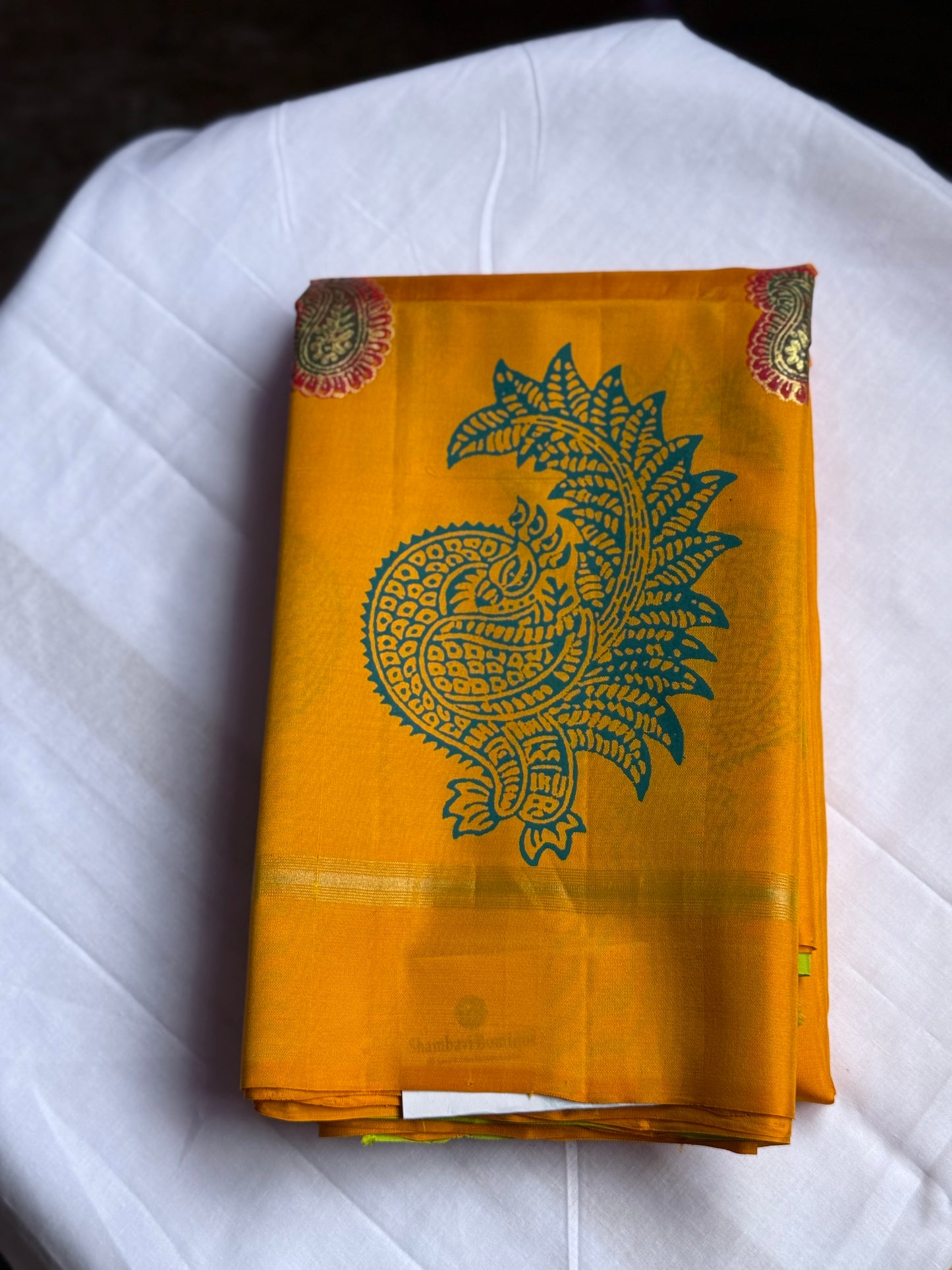 Soft Silk saree - Annam block print