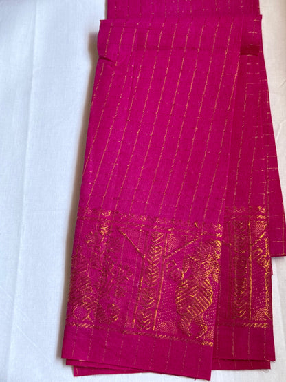 Pink sungudi saree