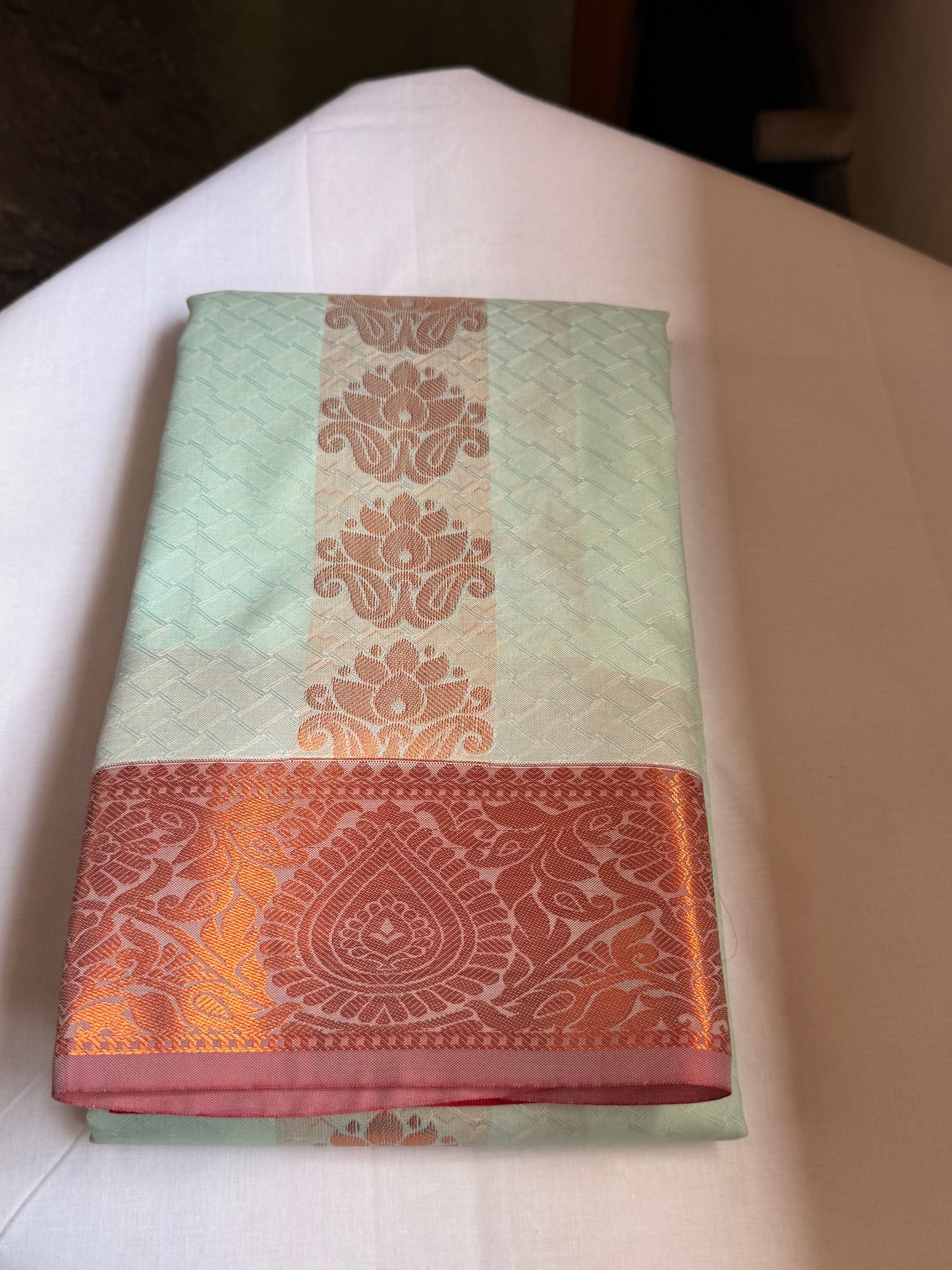 Aqua Blue semi silk saree