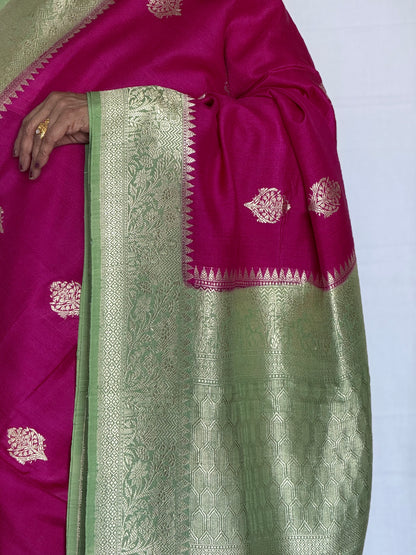 Pure banaras tussar silk saree
