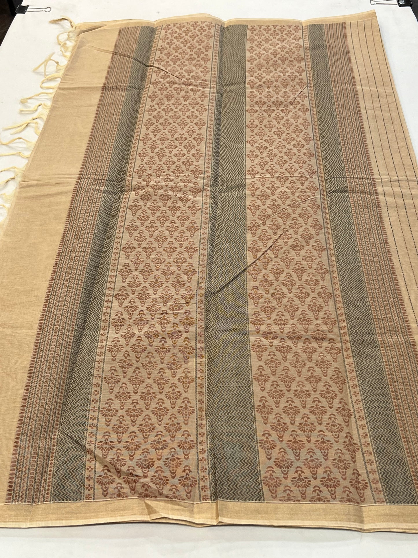 Beige South cotton saree
