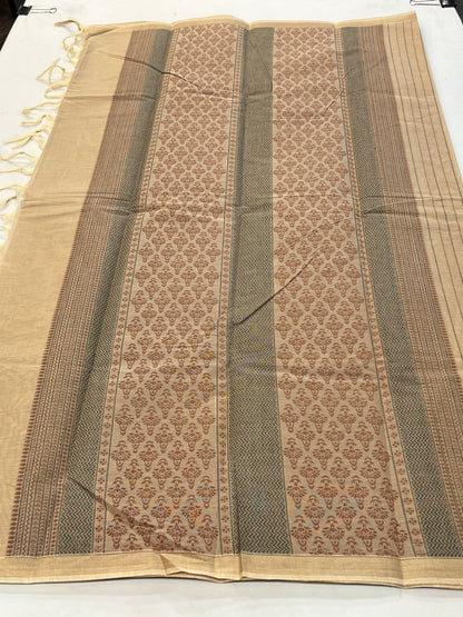 Beige South cotton saree