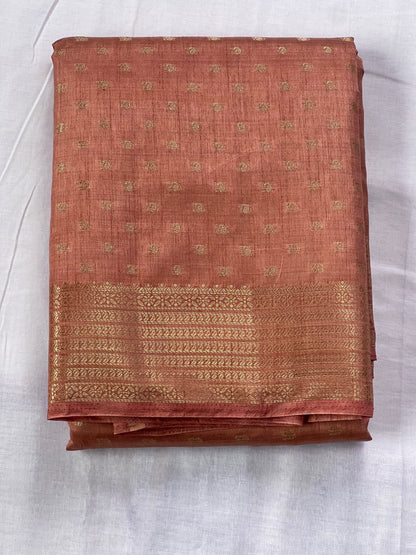 Festive Peach semi silk cotton saree