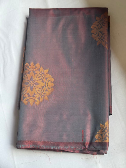 Soft silk with rich pink pallu
