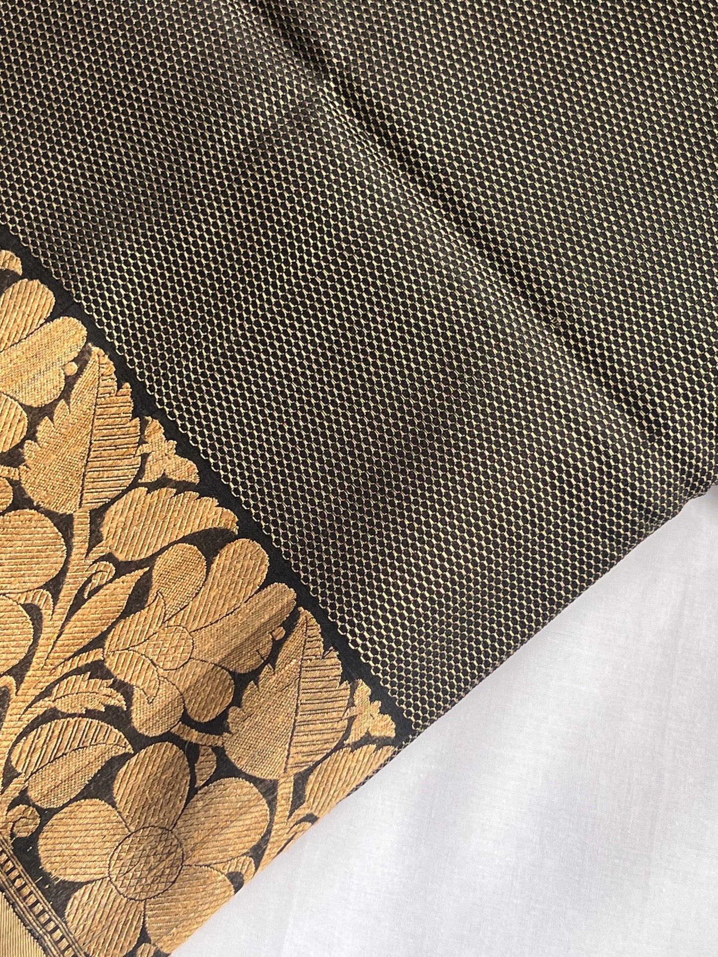 Black & jute border tussar silk saree