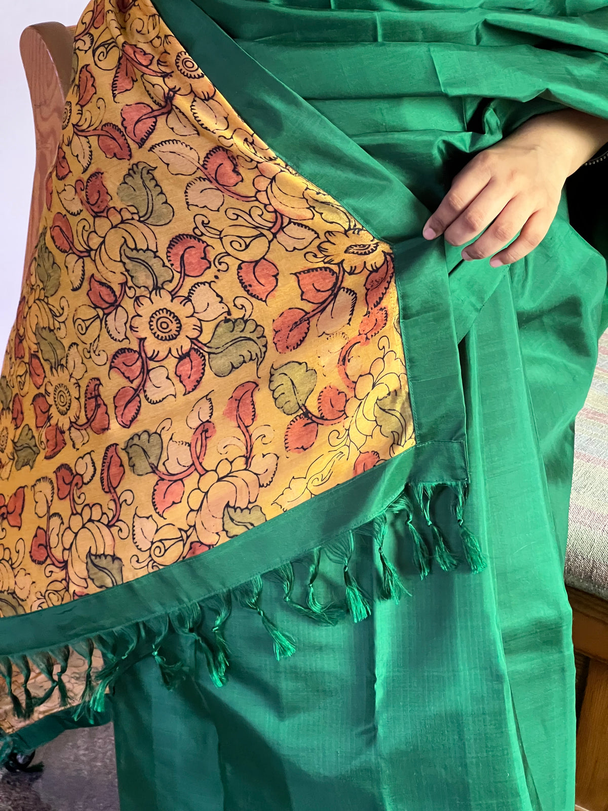 Bottle green pure silk - Raga collection