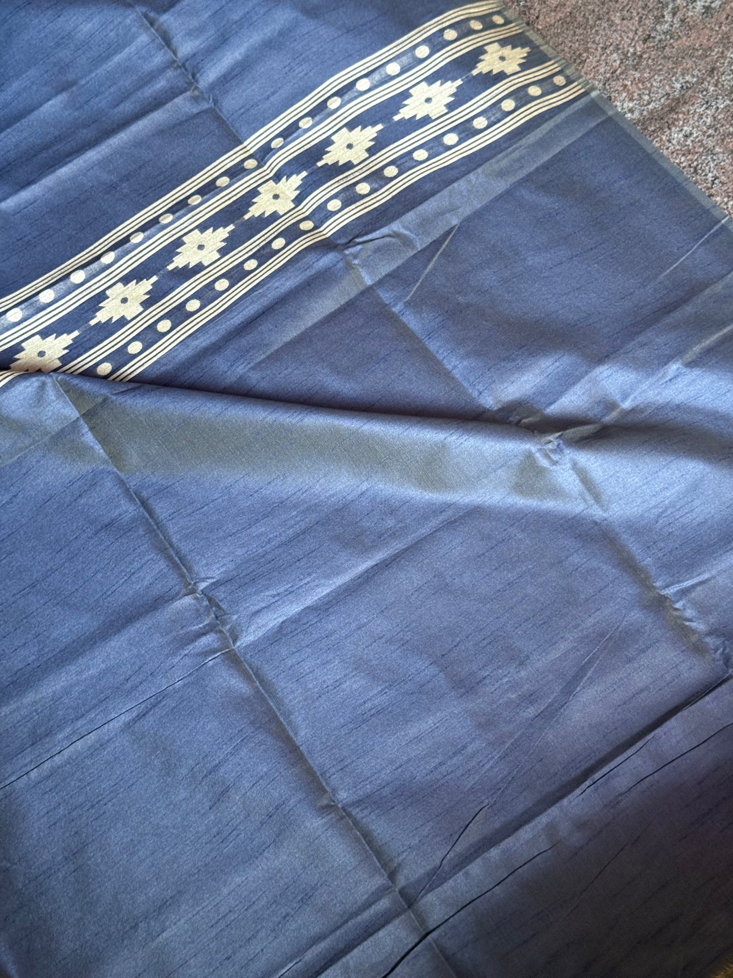 Grey semi tussar saree