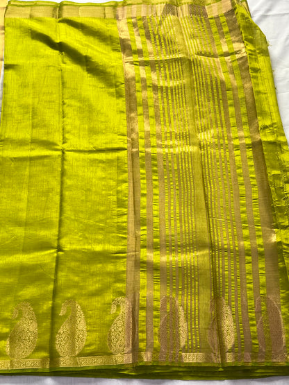 Light green semi silk cotton saree