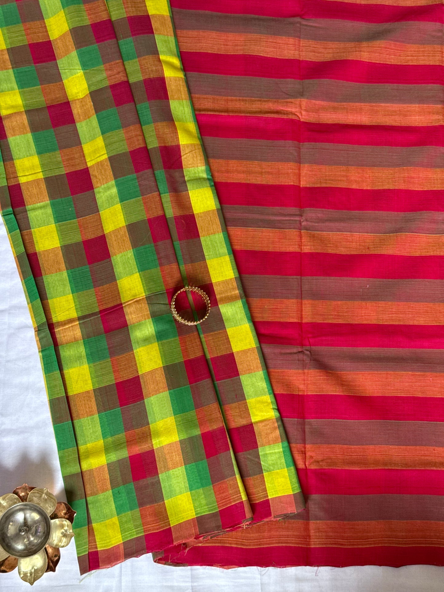 Mangalagiri Checked Cotton saree