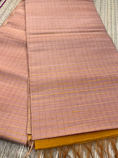 Peach raw silk saree