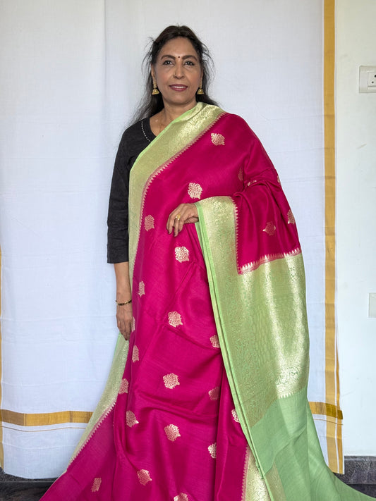 Pure banaras tussar silk saree