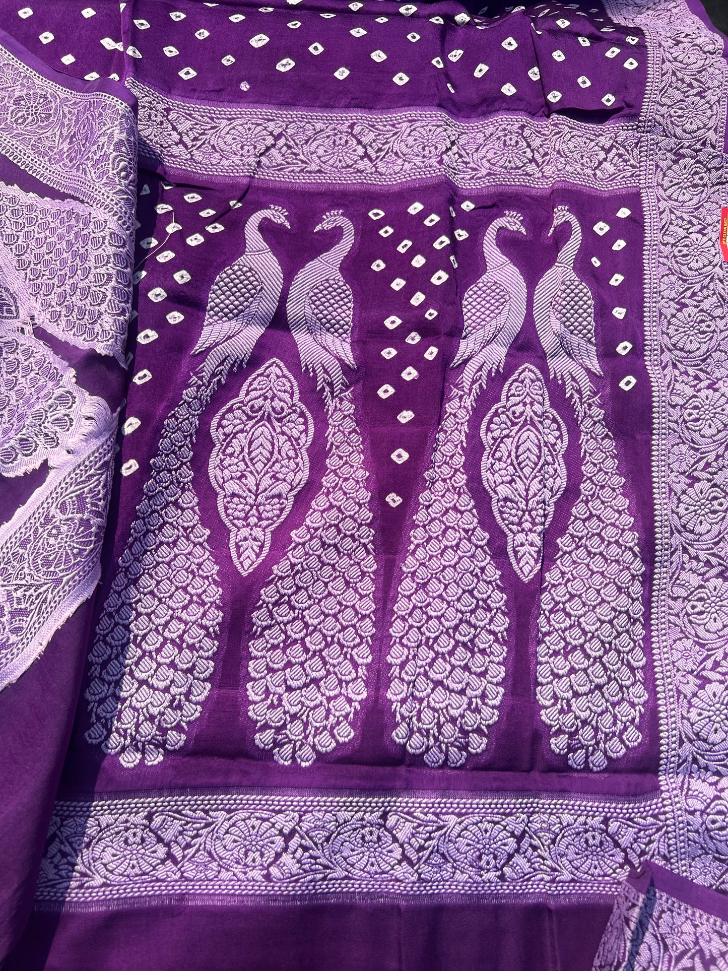 Lavender Bandini ghaji silk saree