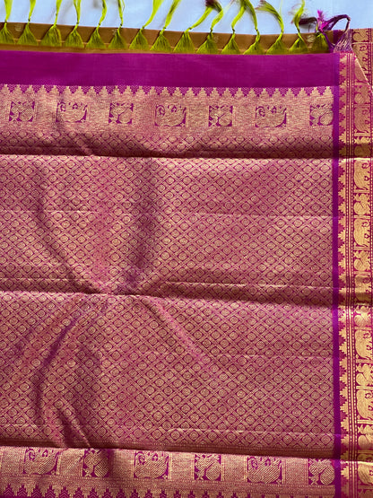 Royal Mustard Pure Kanchivaram saree