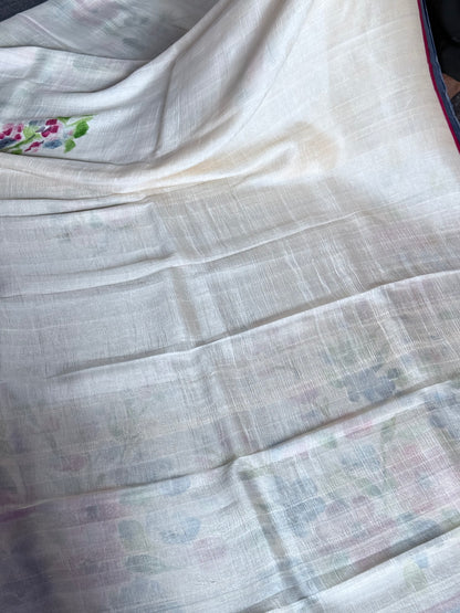 Murshidabad Silk saree - White