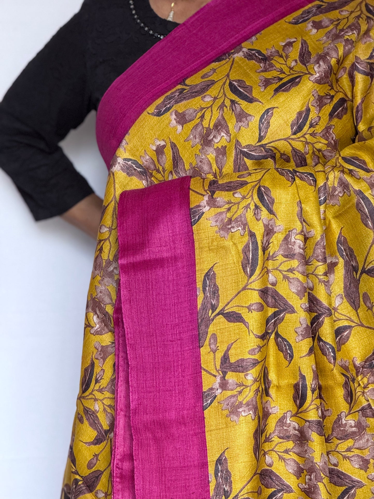 Pure Tussar Silk saree - Floral print