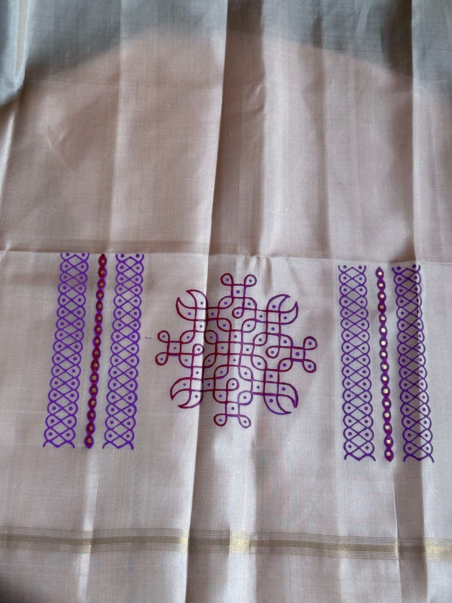 Soft Silk saree - Kolam block print