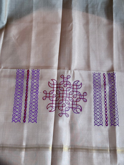 Soft Silk saree - Kolam block print