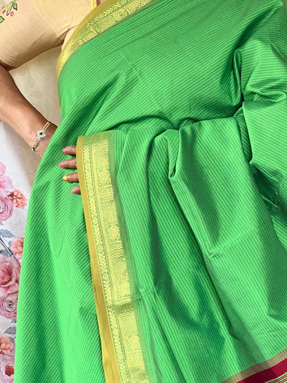 green semi silk cotton