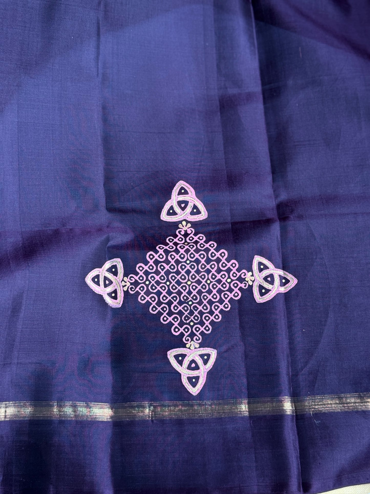 Soft Silk saree - Kolam block print