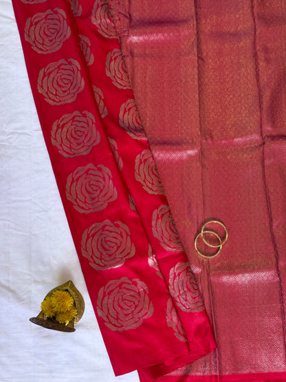 Red Pure Silk Venkatagiri Saree