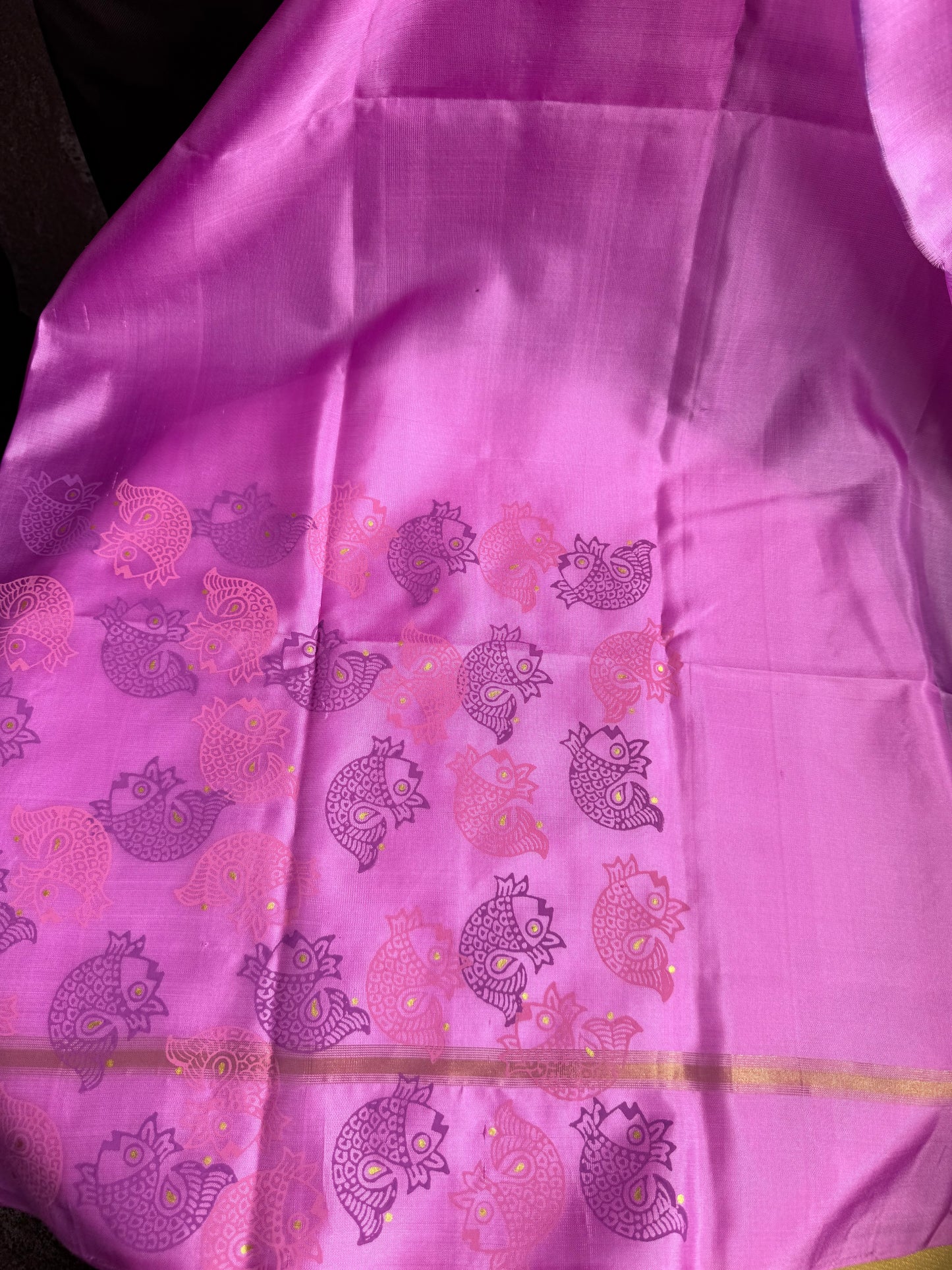 Soft Silk saree - Fish Block Print