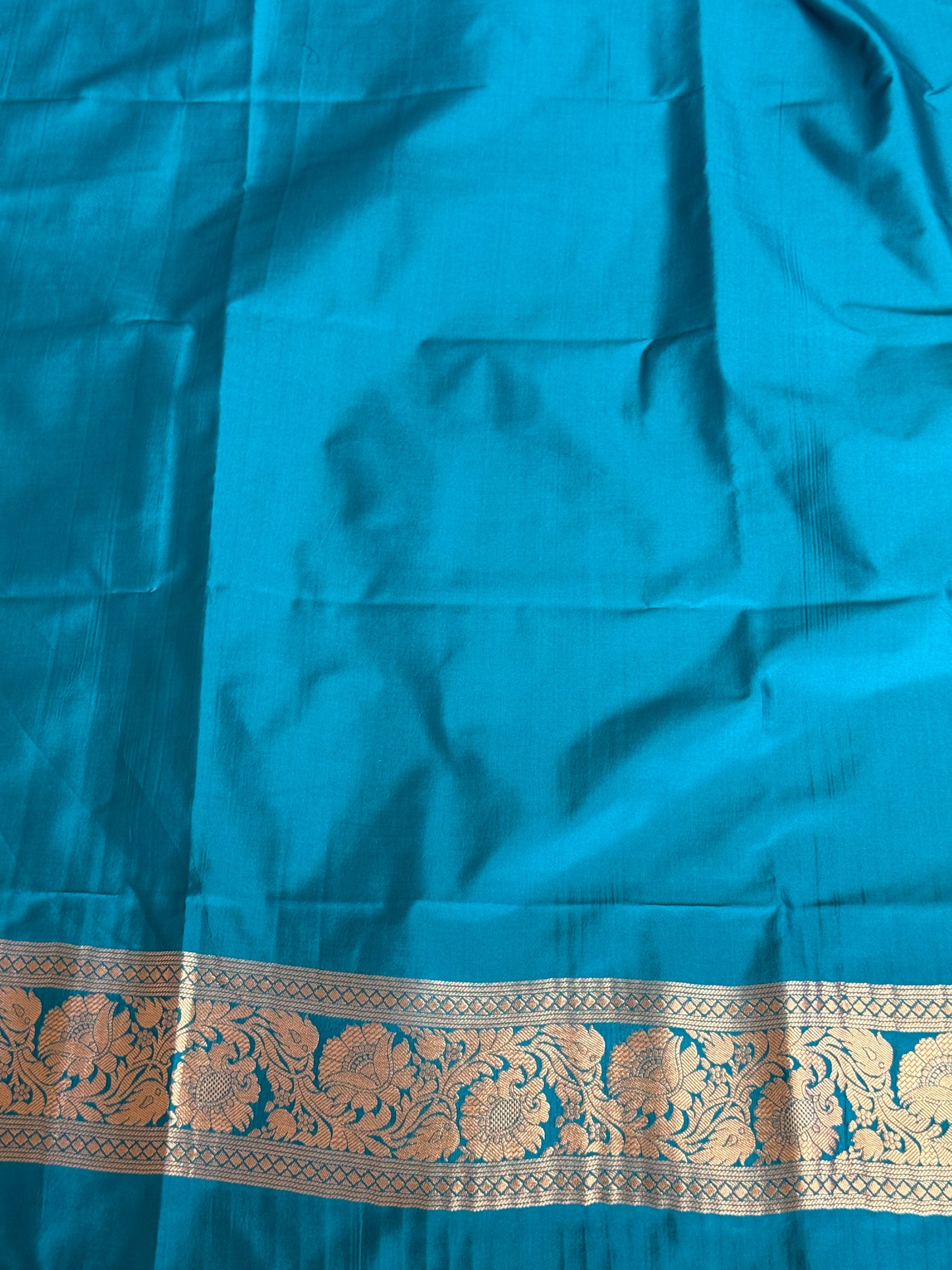 Blue semi banaras saree