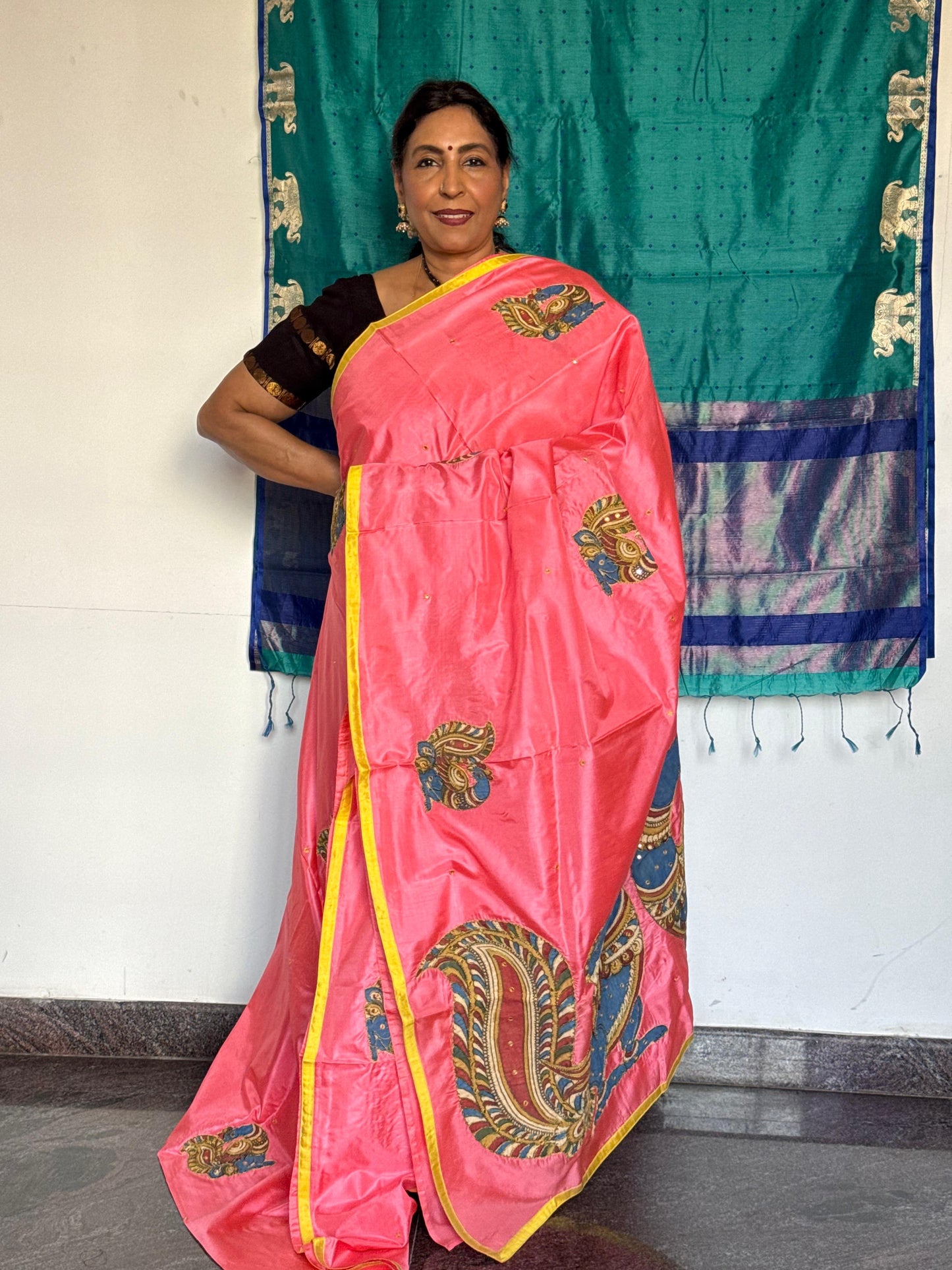 Kalamkari patchwork Silk Saree