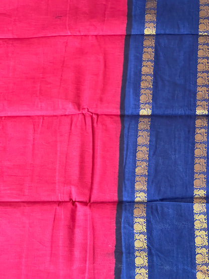 Navya crimson Sungudi cotton saree
