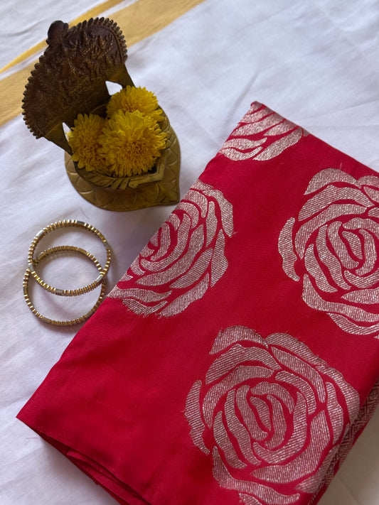 Red Pure Silk Venkatagiri Saree