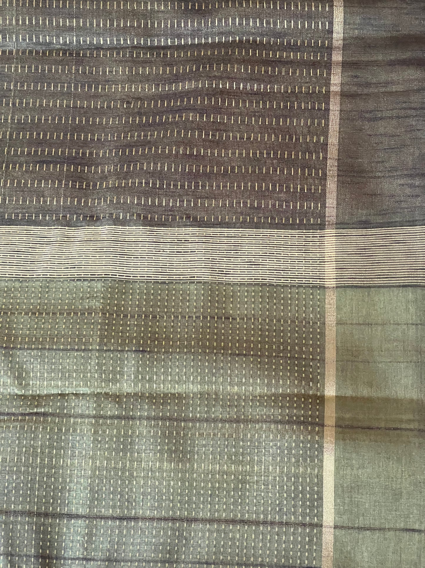 Dark green semi silk saree