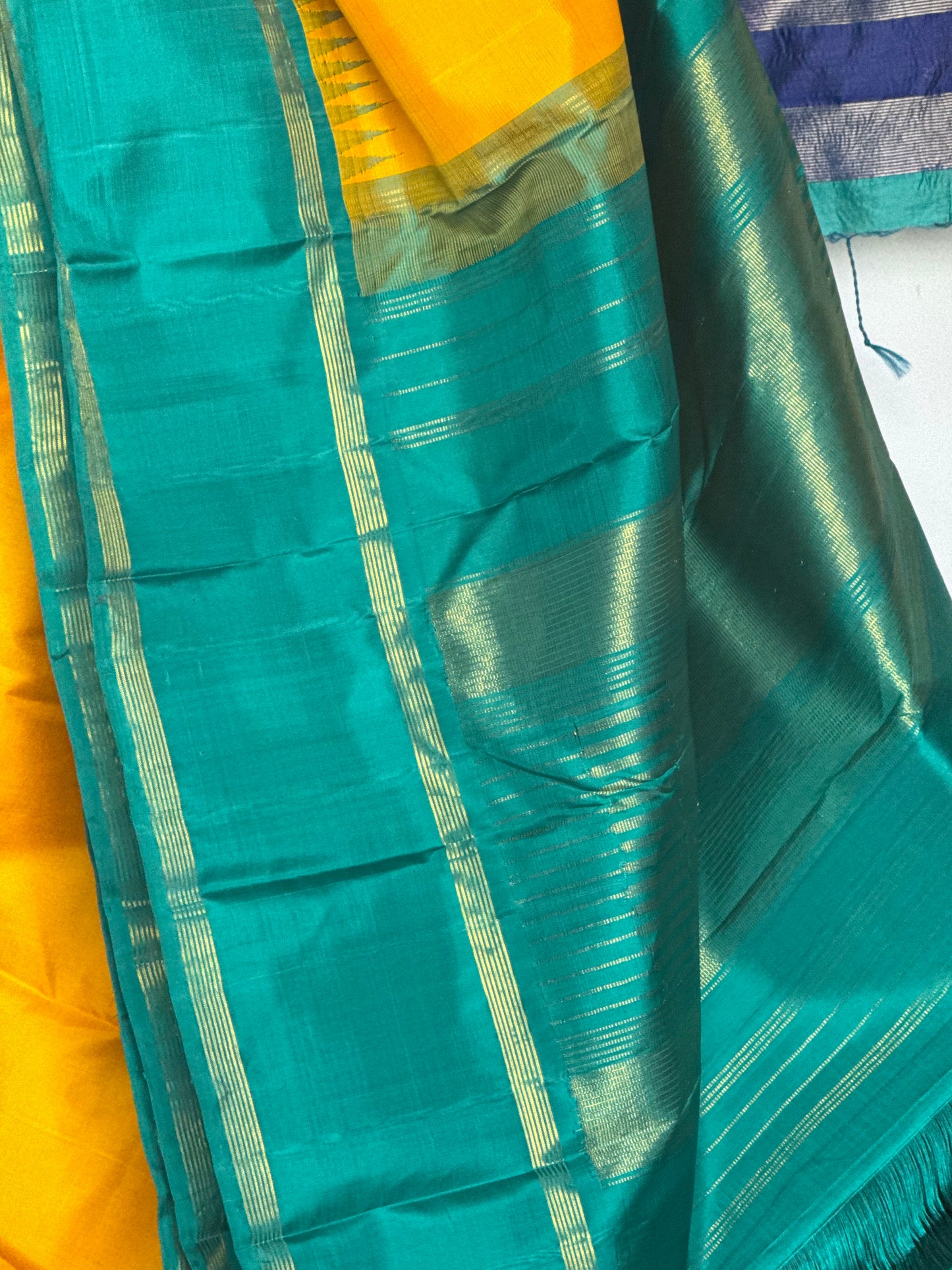 Yellow Pure Silk Saree