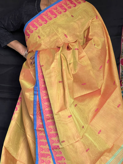 Yellow Chettinad Cotton Saree
