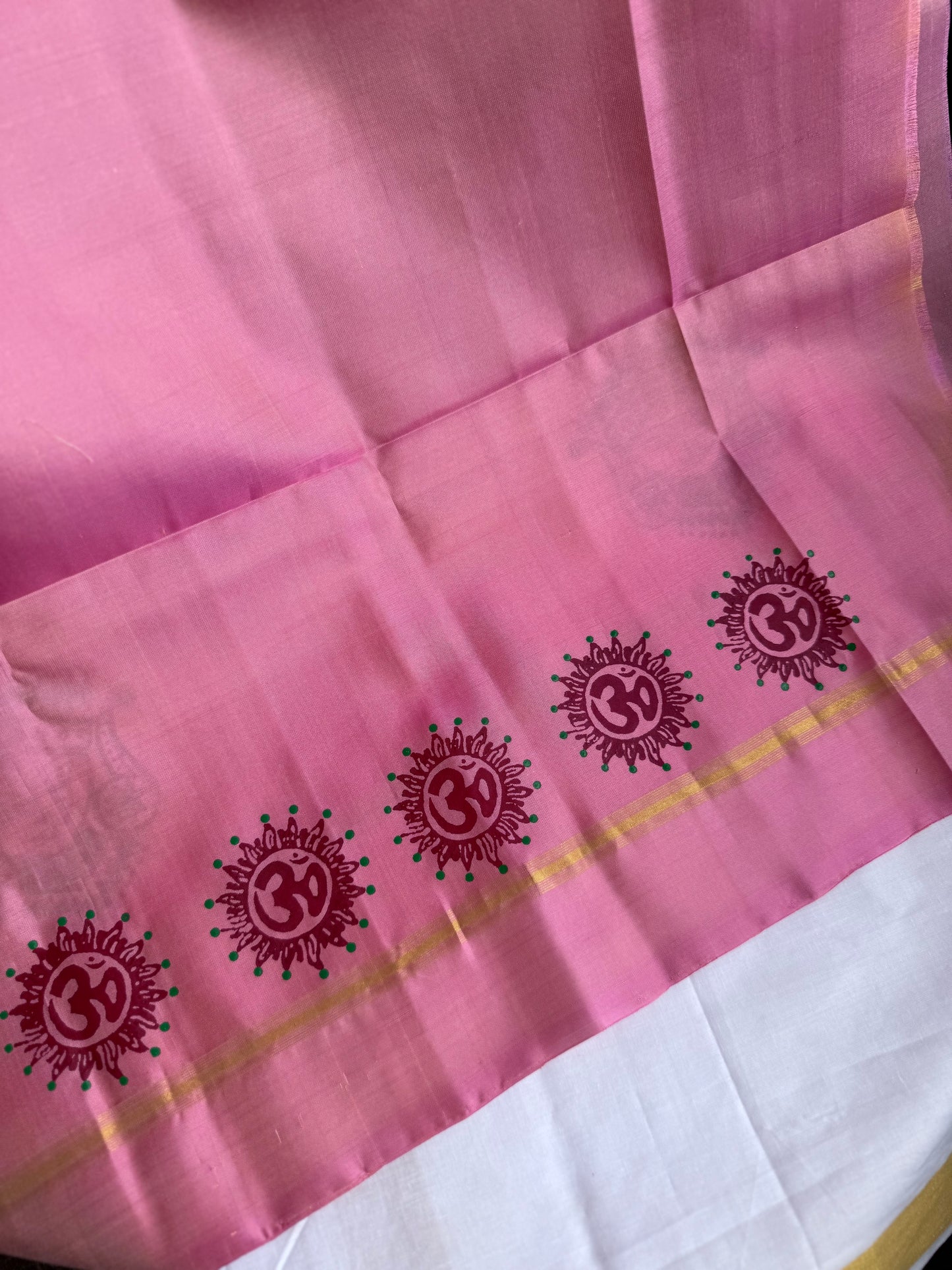 Soft Silk saree - Om block print