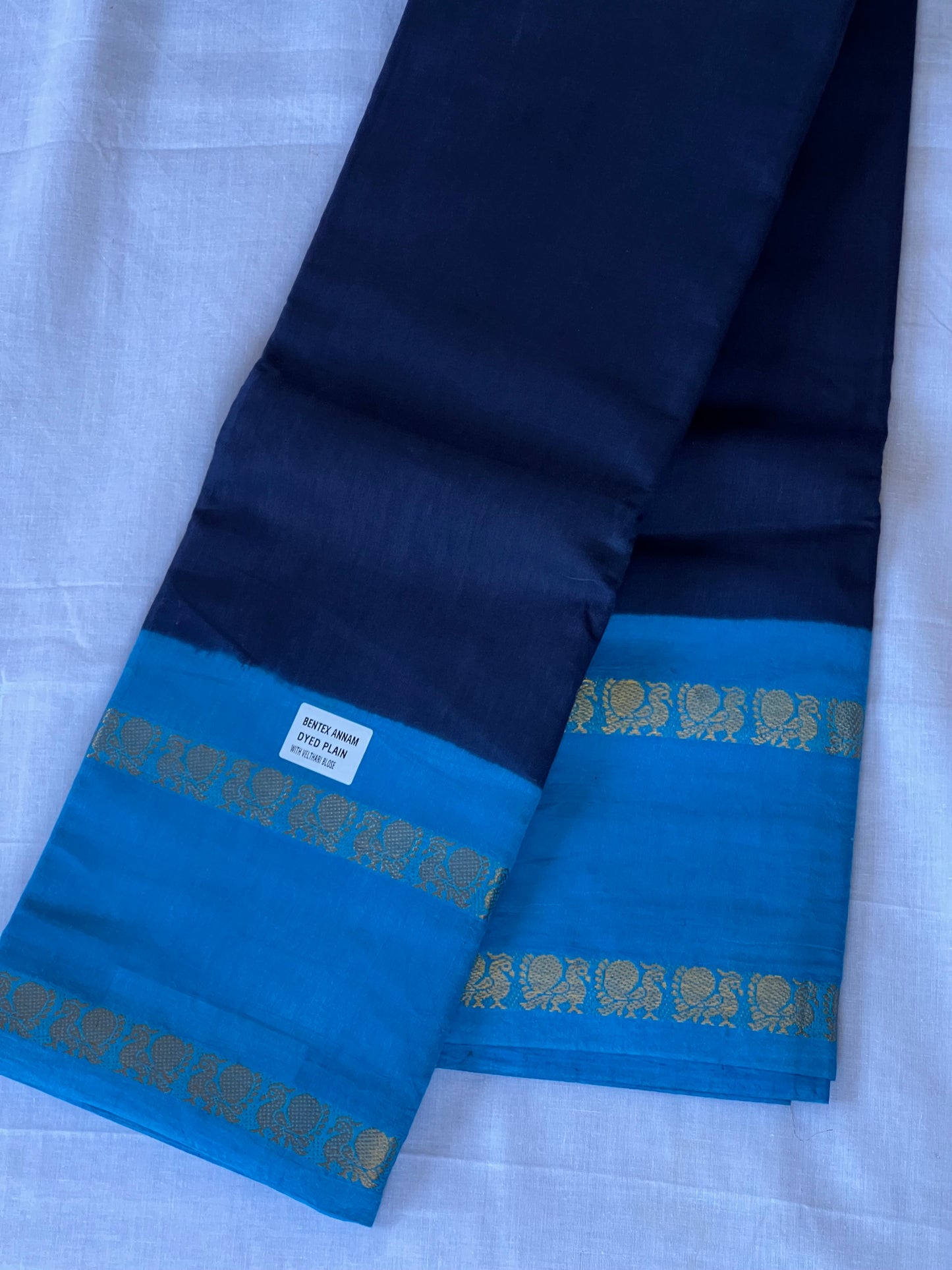 Blue Sungudi cotton saree