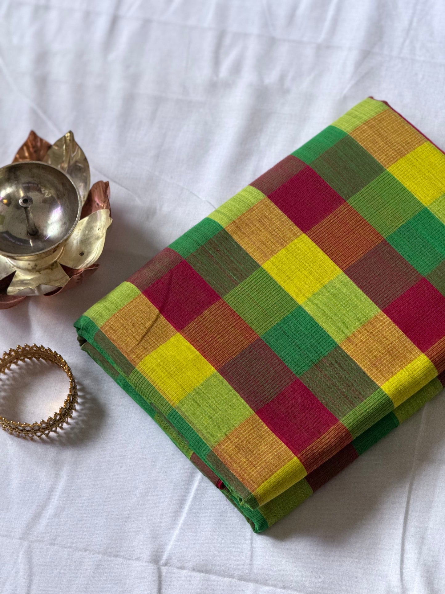 Mangalagiri Checked Cotton saree