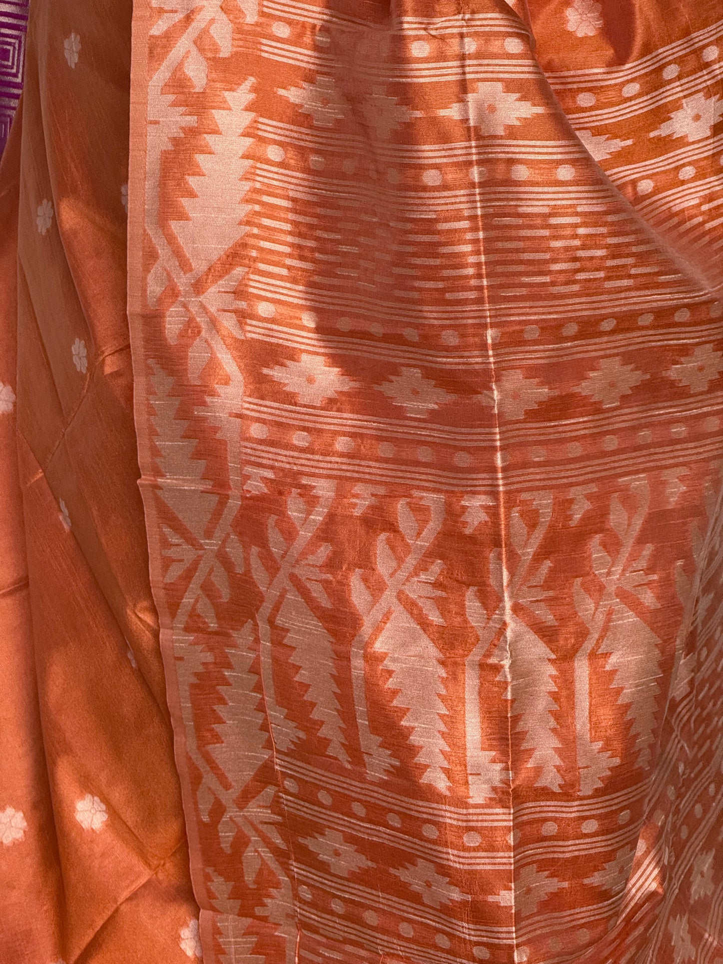 Orange semi tussar saree