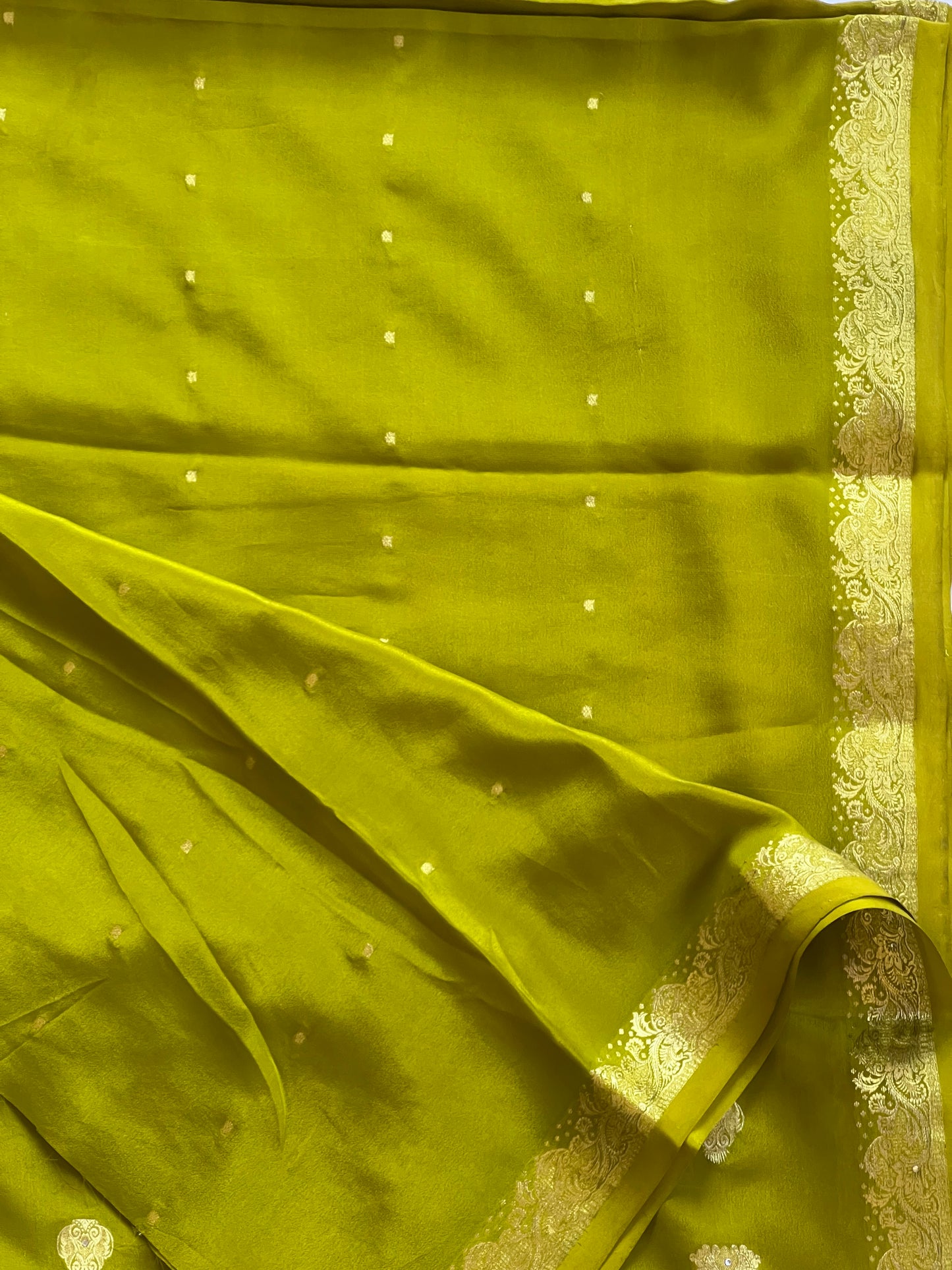 Light green crepe saree