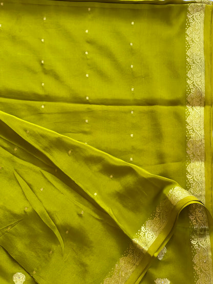 Light green crepe saree