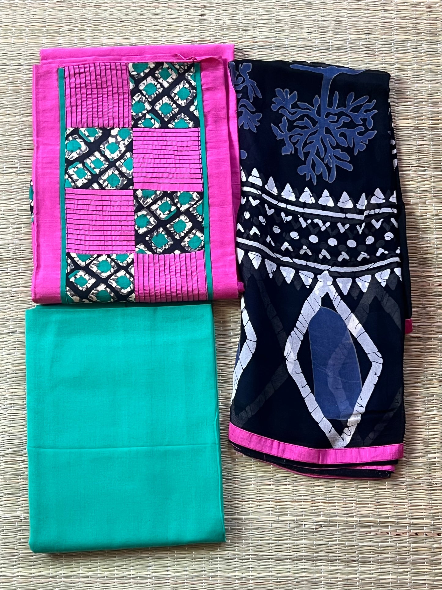 Pink black material set
