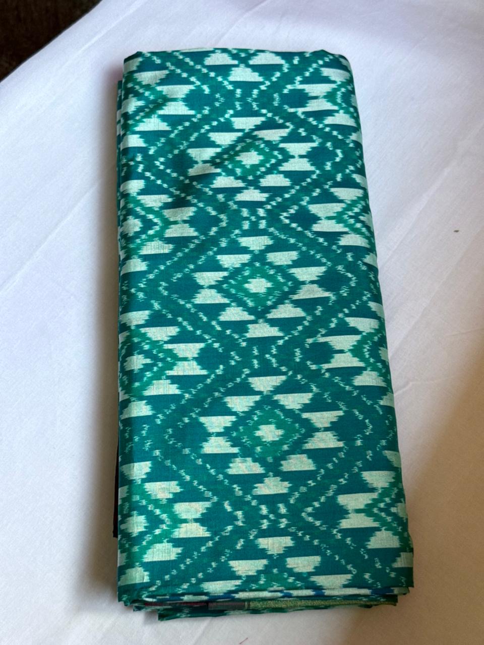 Ikat Silk Saree - Green